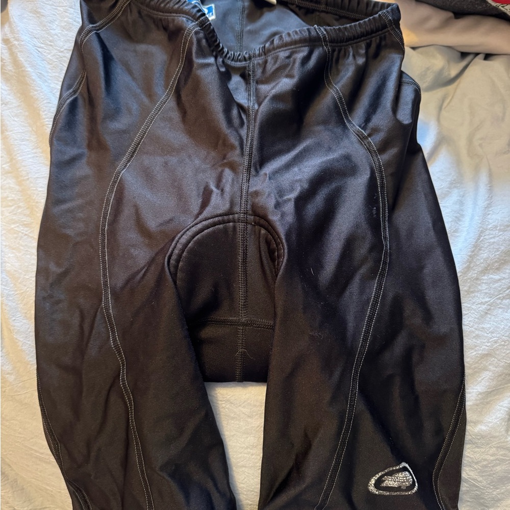 Black Cycling Pants with Logo